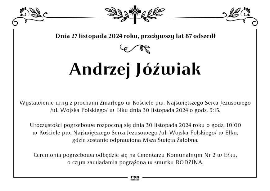 Andrzej Jóźwiak - nekrolog